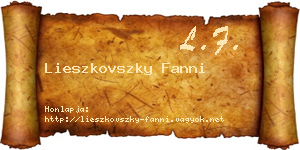 Lieszkovszky Fanni névjegykártya